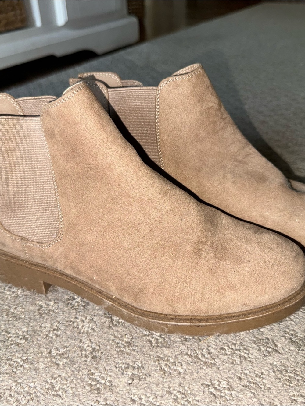 Esprit Tan Suede Chelsea Ankle Boots
